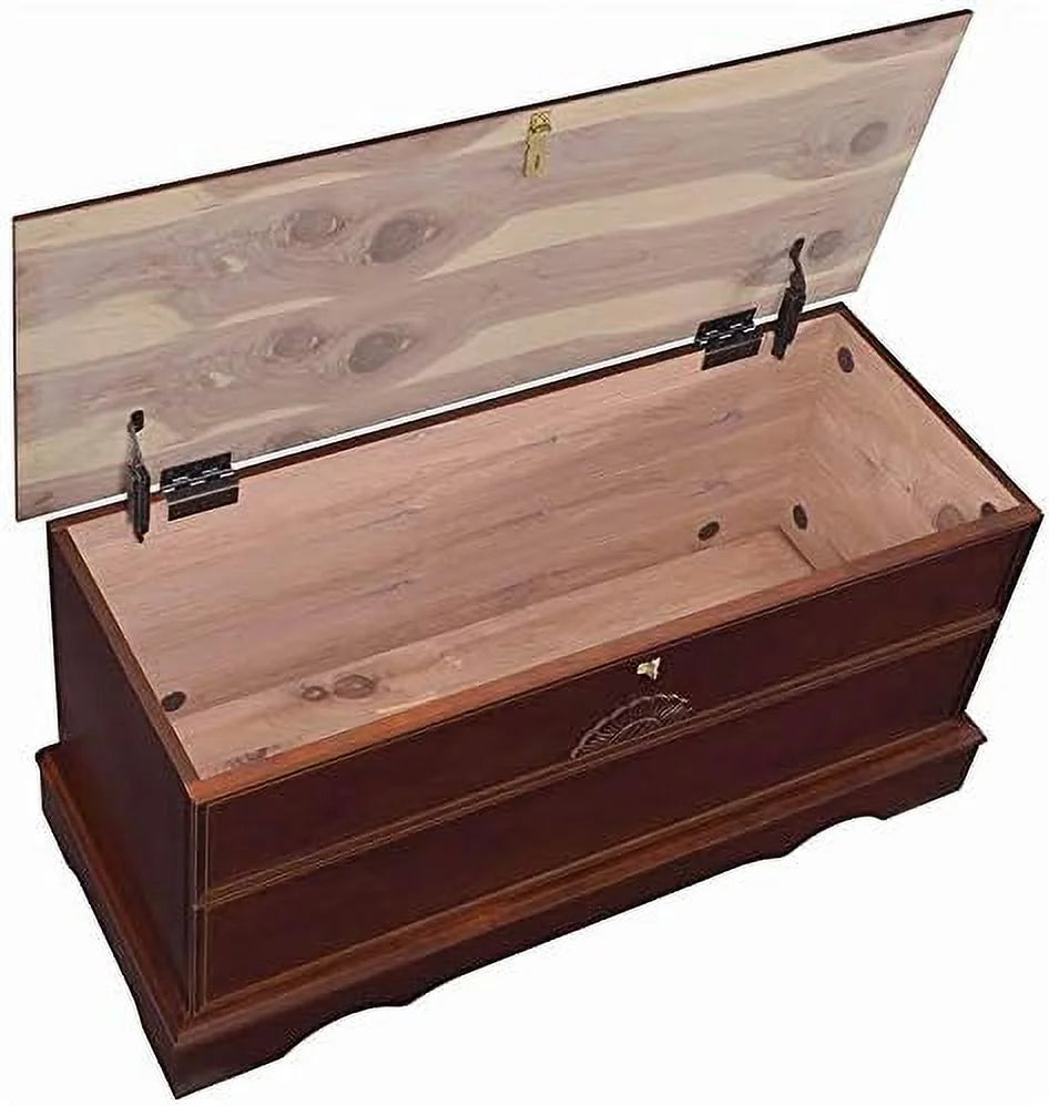 Wood Storage Blanket Chest Trunk, Warm Brown U323819
