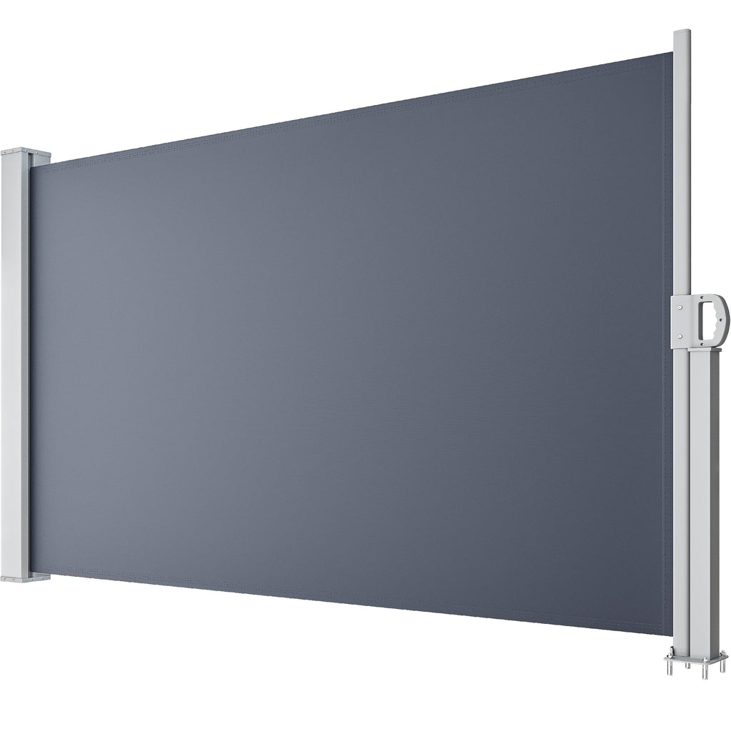 Retractable Side Awning 118" x 78", Folding Privacy Screen for Outdoor Patio, Gray O7966
