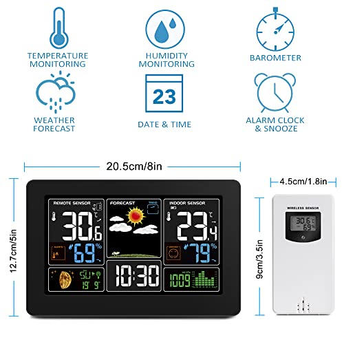 Wireless Indoor Outdoor Thermometer with Atomic Clock and Alarm U95837