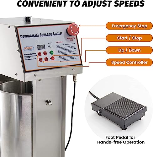 Stainless Steel Electric Sausage Stuffer, 22LB Vertical Filling Maker A2681