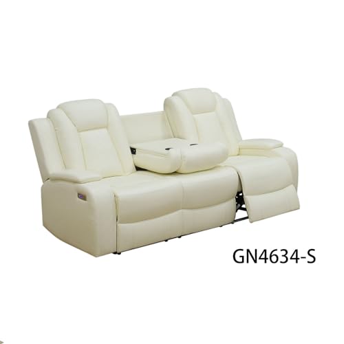 White Leather 3-Piece Recliner Sofa Set V815