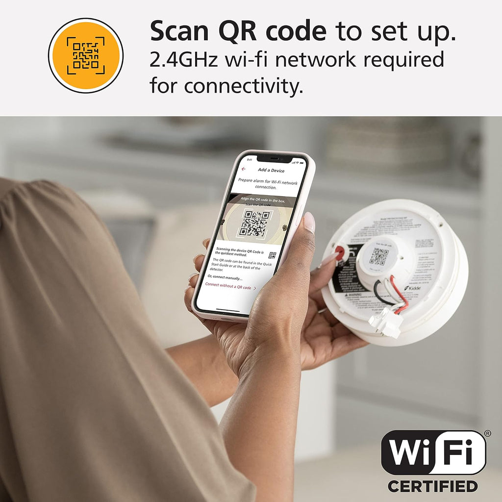 Smart Smoke Detector & Indoor Air Quality Monitor, WiFi, Hardwired with Battery Backup Z68482