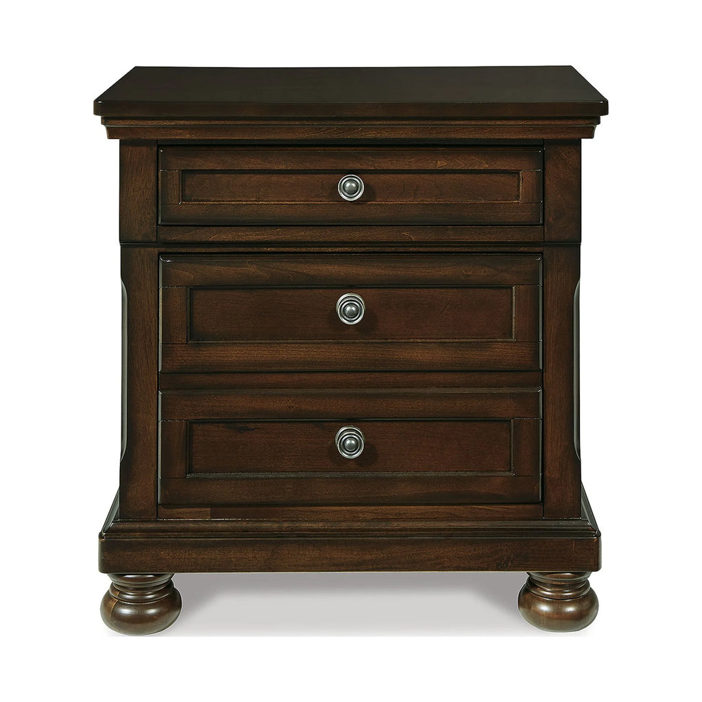 2 Drawer Nightstand with Dovetail Construction, Dark Brown F738959