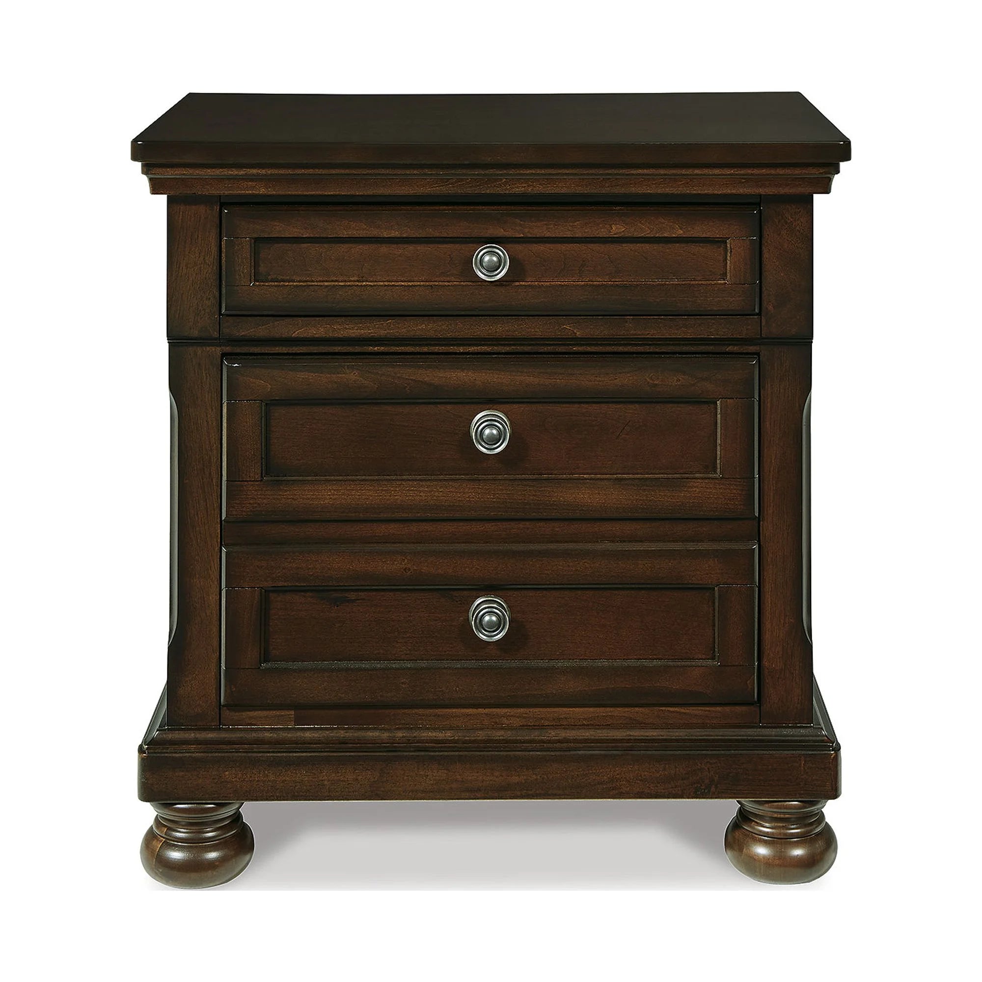 2 Drawer Nightstand with Dovetail Construction, Dark Brown F738959