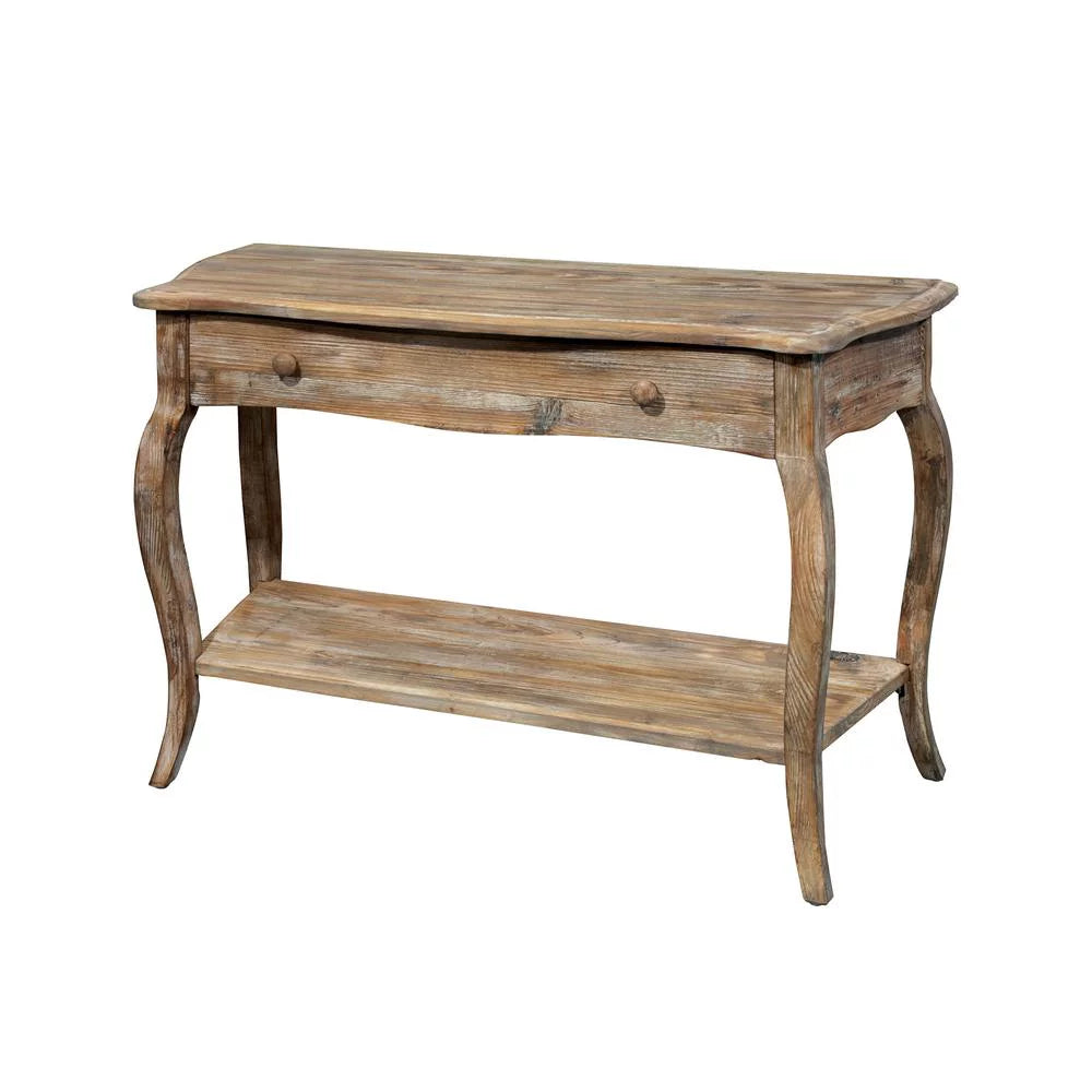 Rustic Reclaimed Media Console Table, Driftwood A55516