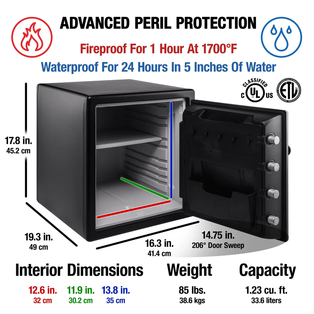 Water and Fire Resistant Safe with Digital Keypad Lock C285