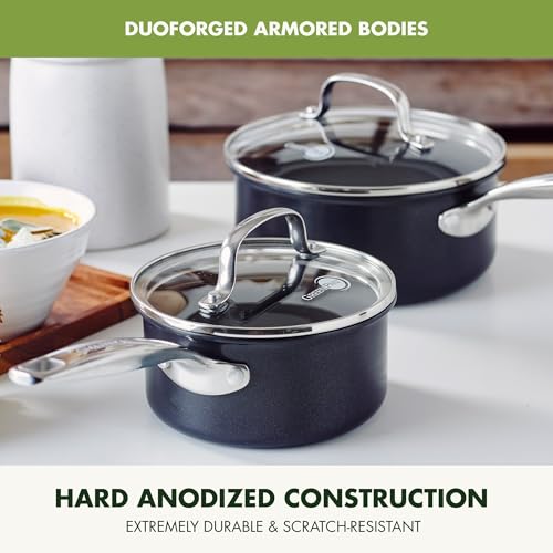 Hard Anodized Ceramic Nonstick 3QT Saucepan Pot with Lid S87909