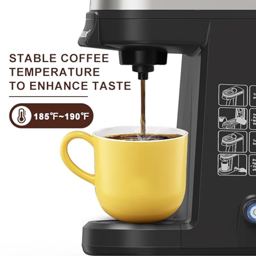 Single Serve Coffee Maker, Red, for K Cup & Ground Coffee J48193