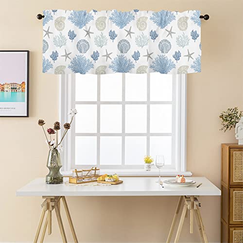 Sage Green Leaf Kitchen Curtain Valance for Windows, Farmhouse Short Topper, 54x18 Inch X416