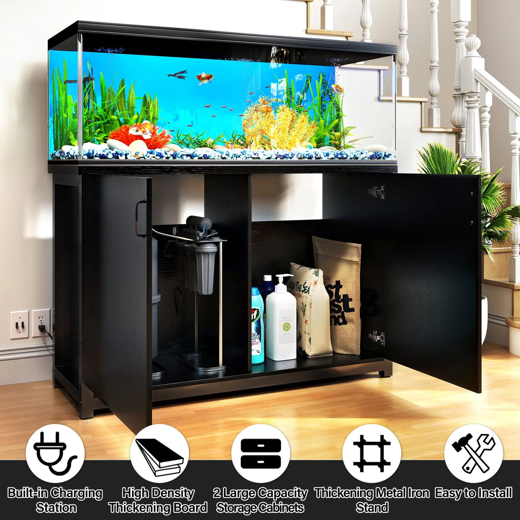 55-75 Gallon Aquarium Stand with Cabinet and Charging Station G9277