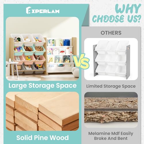 Toy Storage Organizer with 12 Bins and Bookshelf E4258