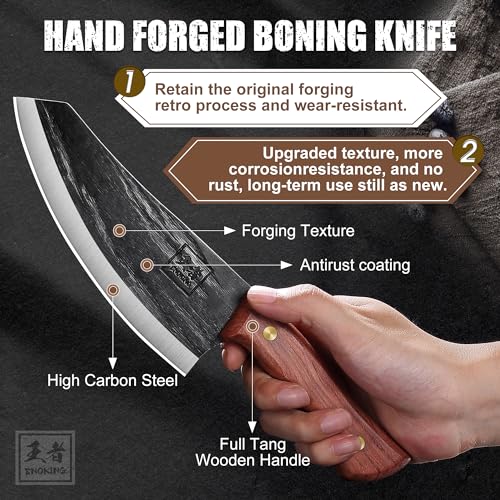 Nakiri Knife 6.6 Inch Meat Cleaver Vegetable Kitchen Knife with Leather Sheath S747