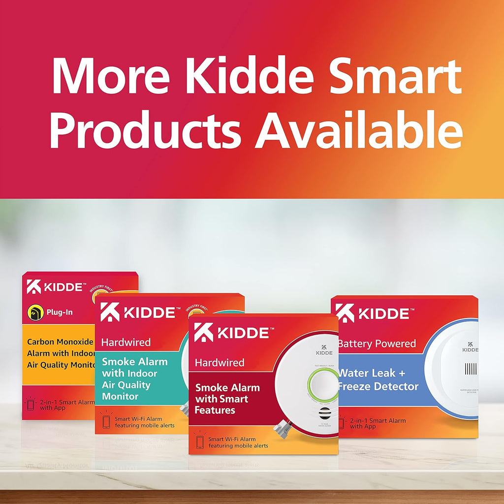 Smart Smoke Detector, WiFi, Hardwired with Battery Backup, 2 Pack T4340
