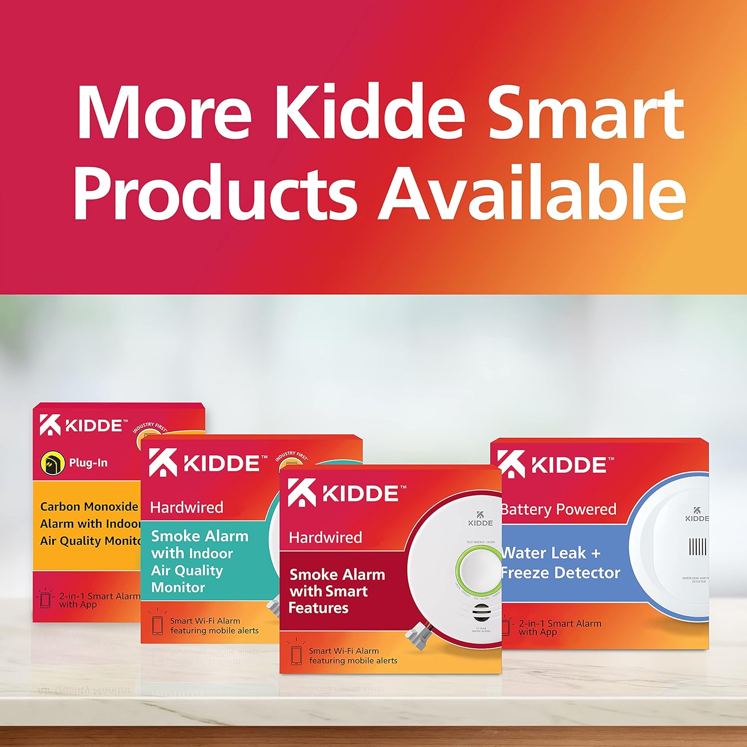 Smart Smoke Detector, WiFi, Hardwired with Battery Backup, 2 Pack T4340