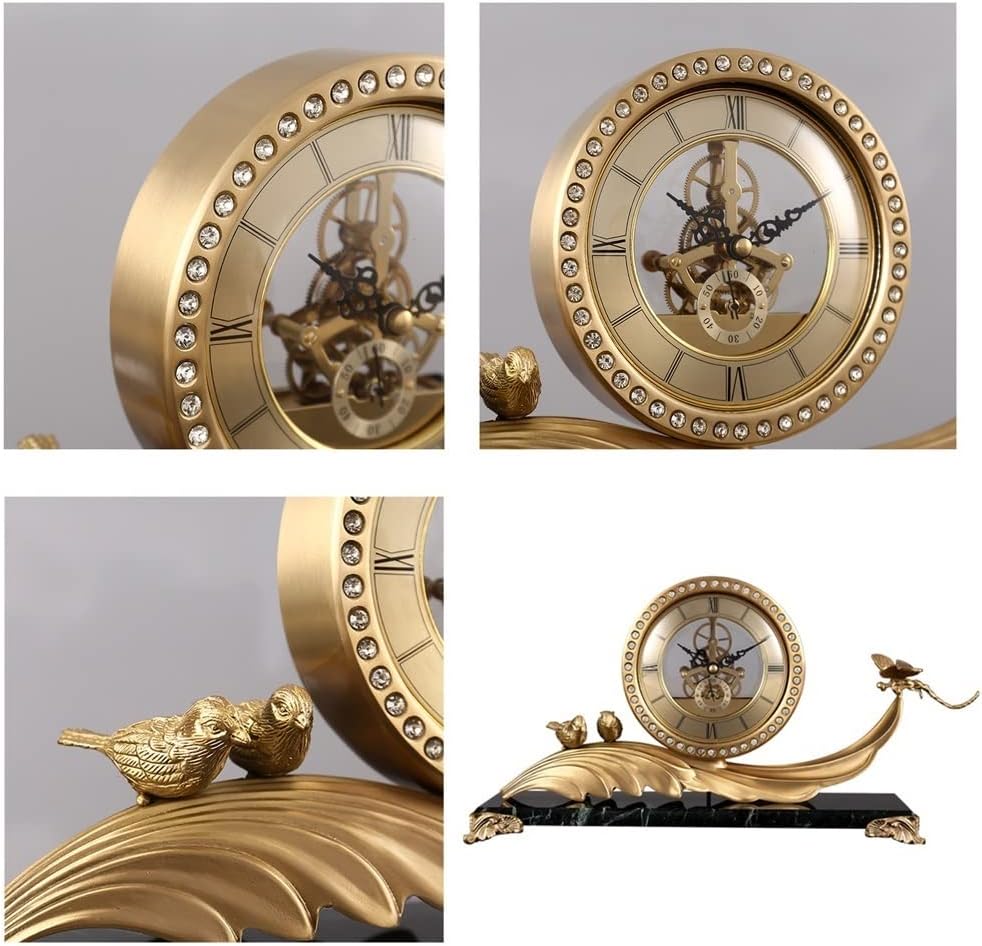 Modern Brass Desk Clock for Living Room Decor C5434