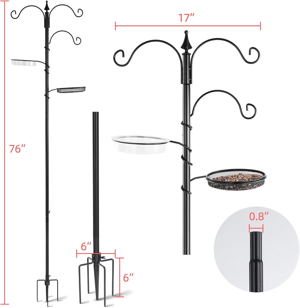 Bird Feeding Station Kit with 5 Prong Base, 77" Pole Q374