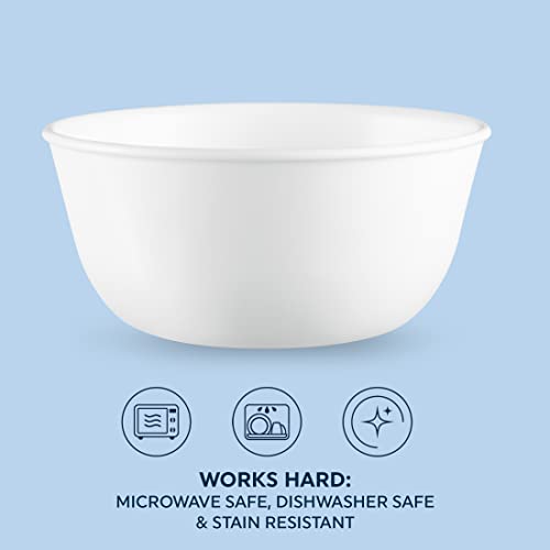 18-Piece Dinnerware Set for 6 with 6 Soup Cereal Bowls, Chip Resistant, Winter Frost White C285
