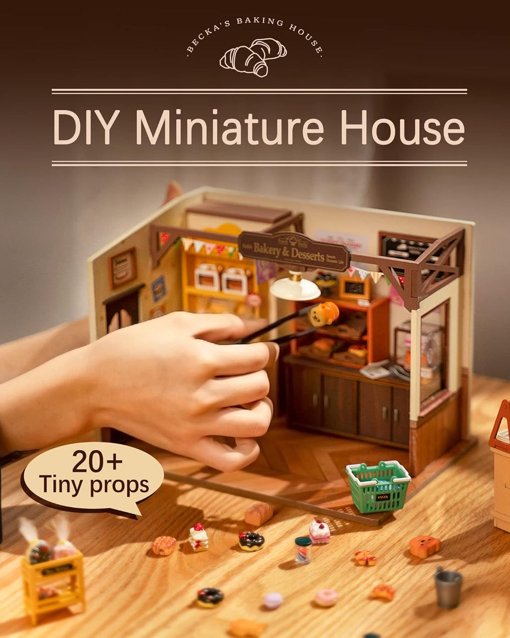 Miniature House Kit for Beginners - DIY Dollhouse with LED Lights Y60684
