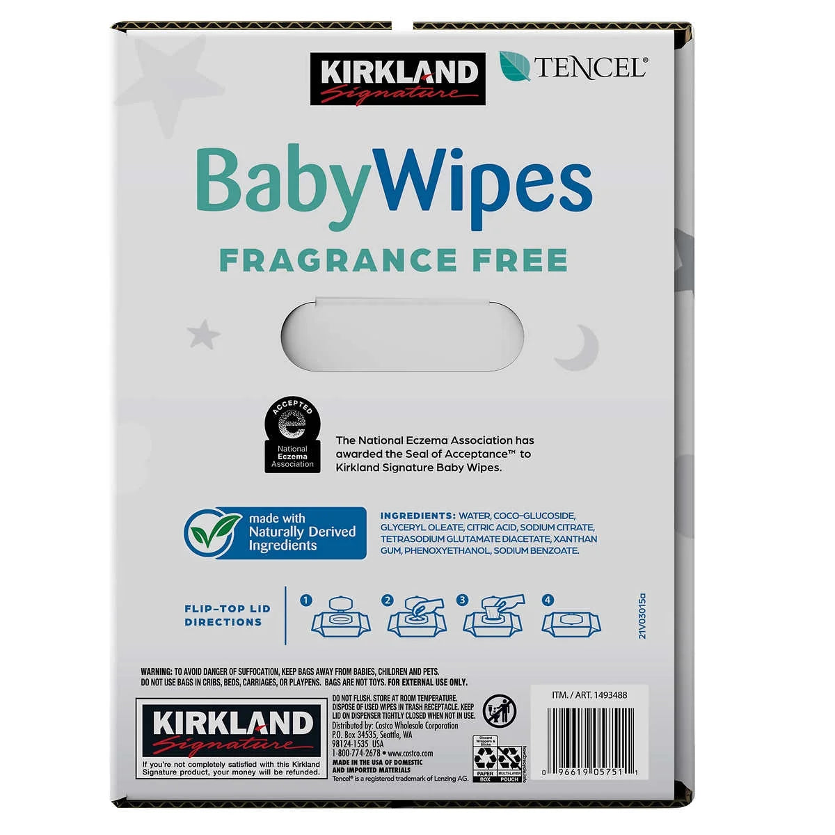 Baby Wipes Fragrance Free, 900-count J79735