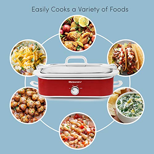 3.5Qt Casserole Slow Cooker with Locking Lid and Adjustable Temperature Q97249