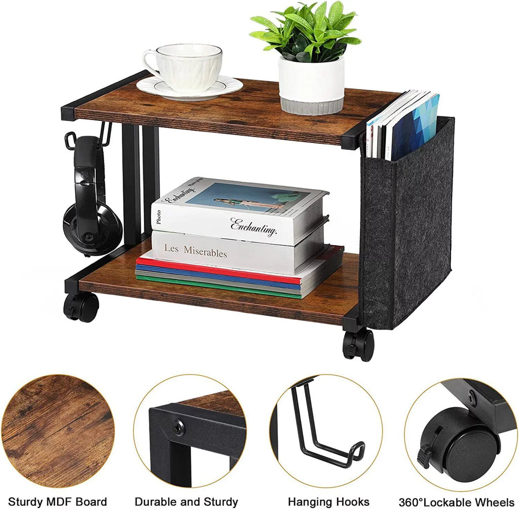 Mobile Printer Stand with Storage Under Desk U80104