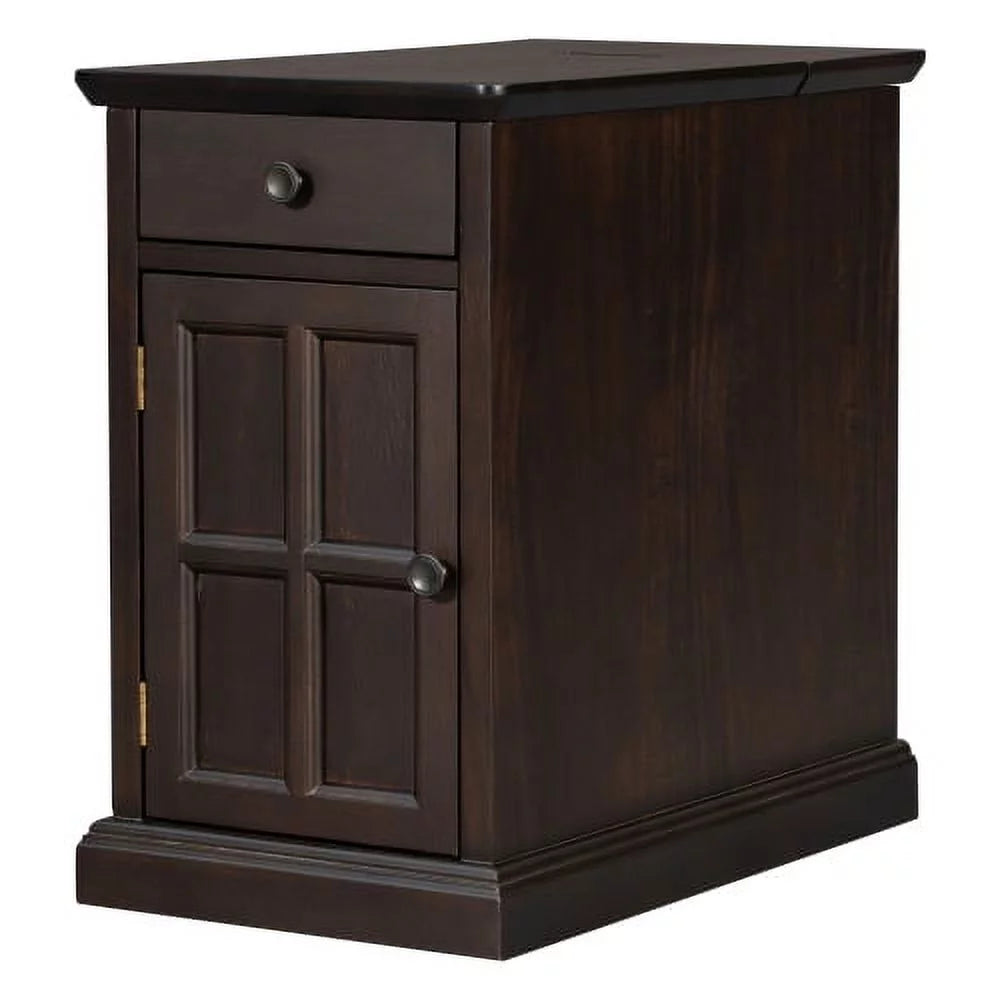 Vintage End Table with USB Ports and Drawer A90728