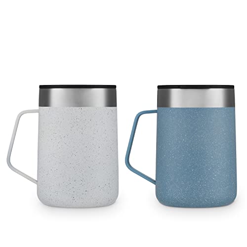 Stainless Steel Vacuum-Insulated Mug with Handle and Splash-Proof Lid, 14oz L53812