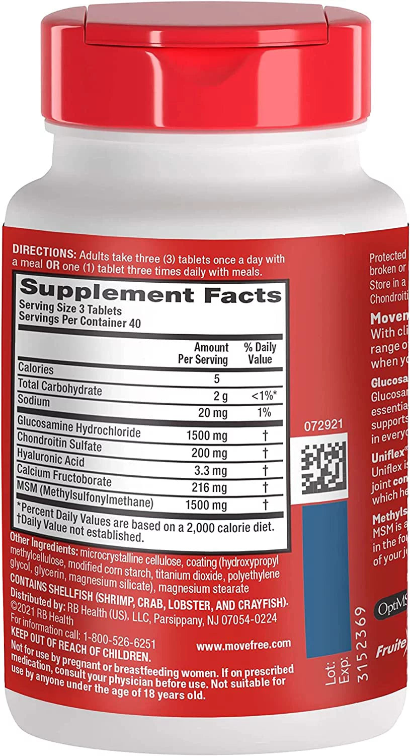 Glucosamine Chondroitin MSM Joint Support Supplement, Coated Tablets, 120 Count N10561