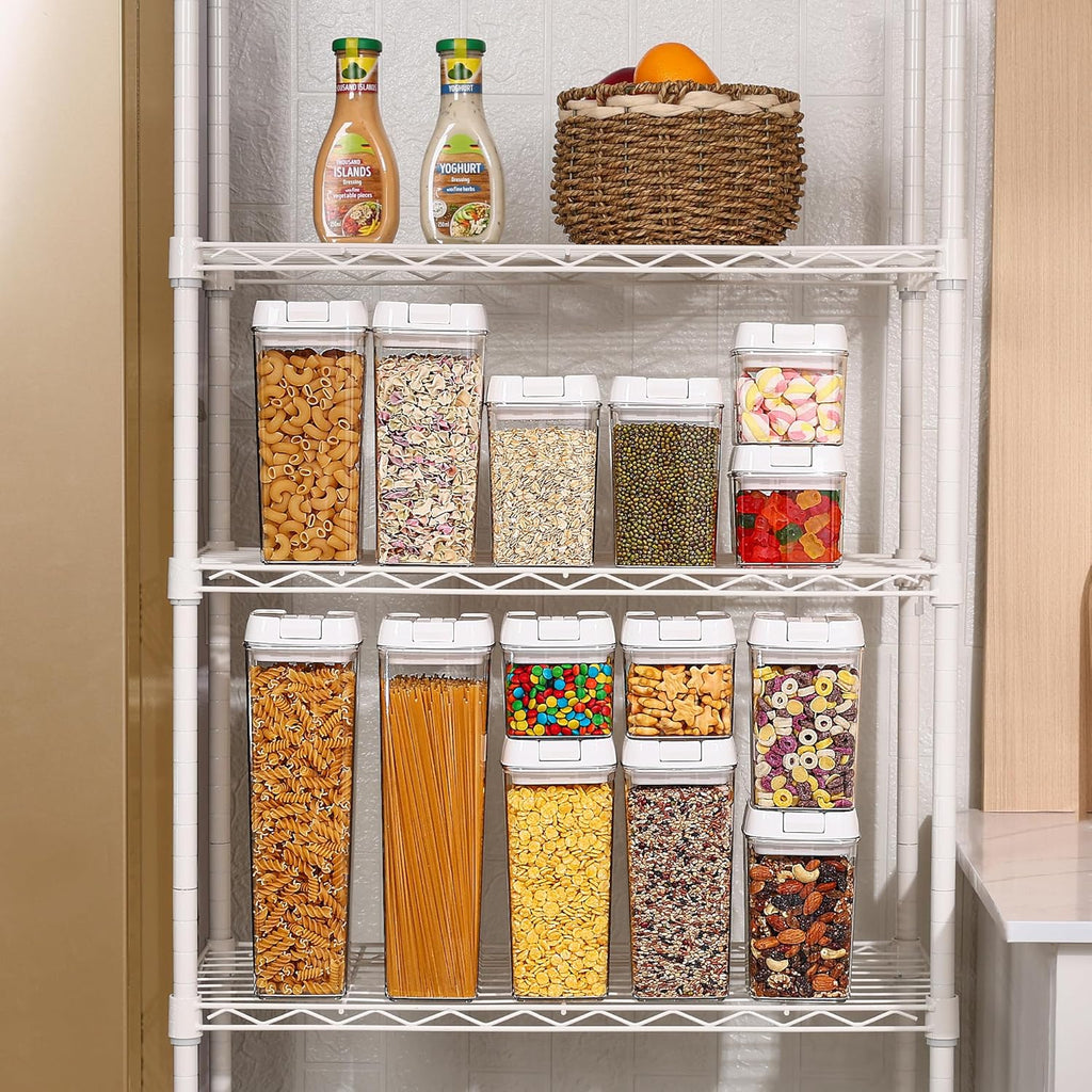 Airtight Food Storage Containers Set with Easy Lock Lids, BPA Free Plastic Kitchen Pantry Organizer F939