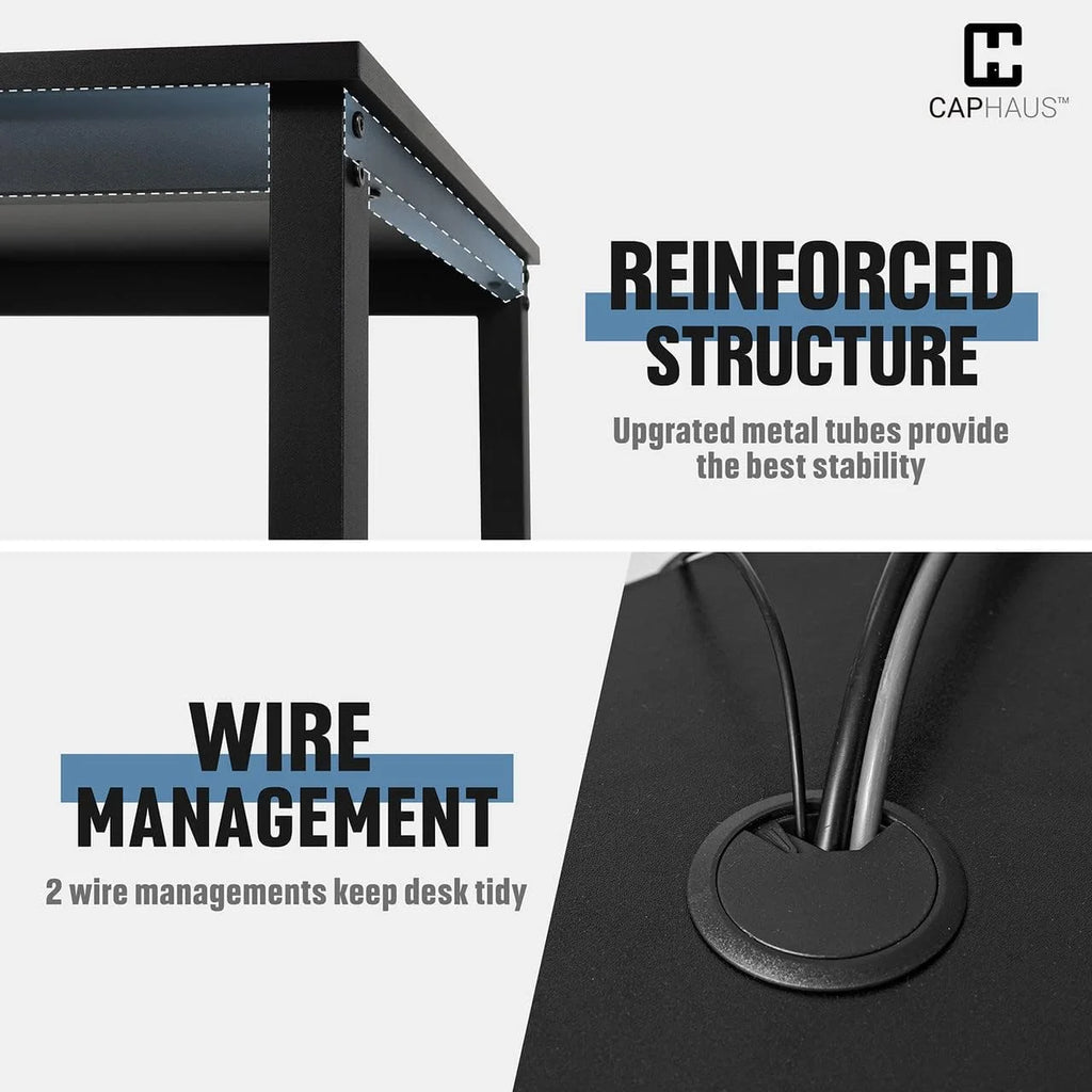55 Inch Computer Desk for Home Office, Modern Writing Desk, Black Q664840