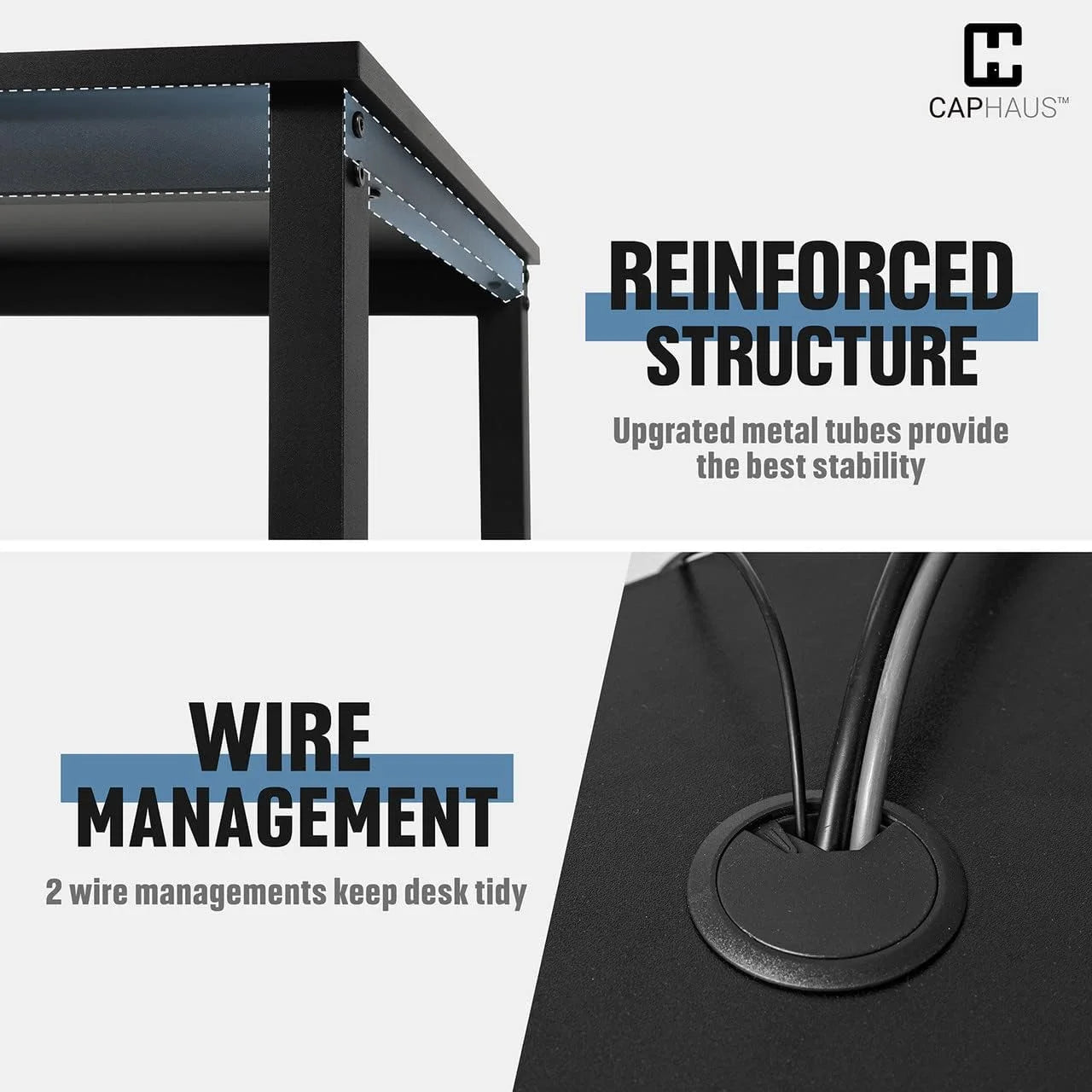 55 Inch Computer Desk for Home Office, Modern Writing Desk, Black Q664840