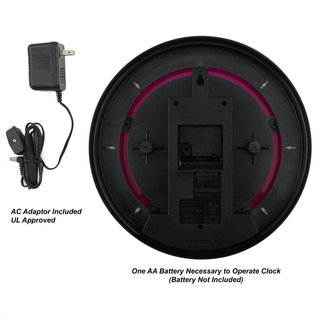 Indoor 11" Pink Arabic Neon Wall Clock G8571