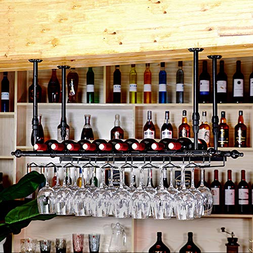 Wall Mounted Wine Rack with Hanging Wine Glass Holder H760808