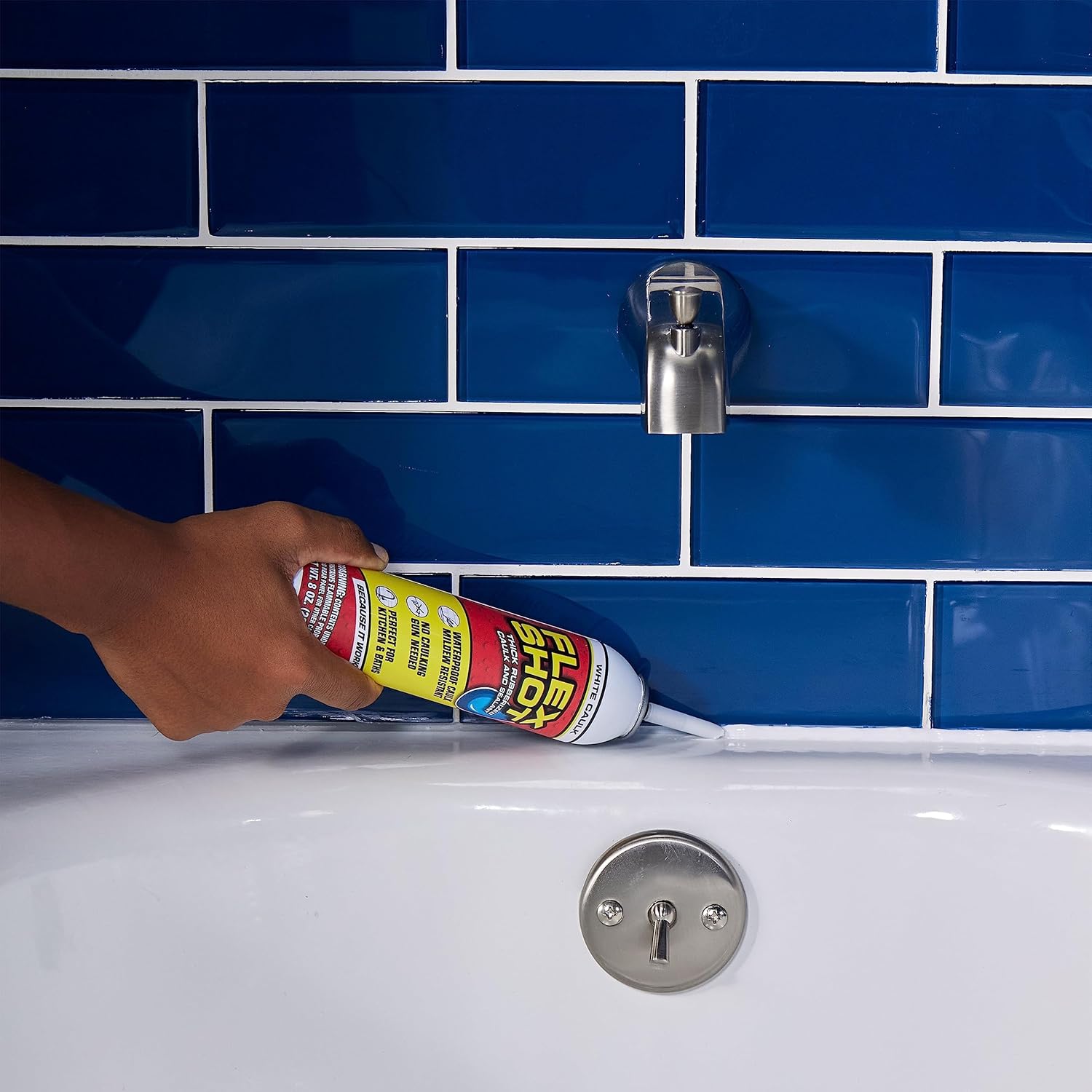 Flexible Rubber Silicone Sealant, 8 oz, 2-Pack, White C5166