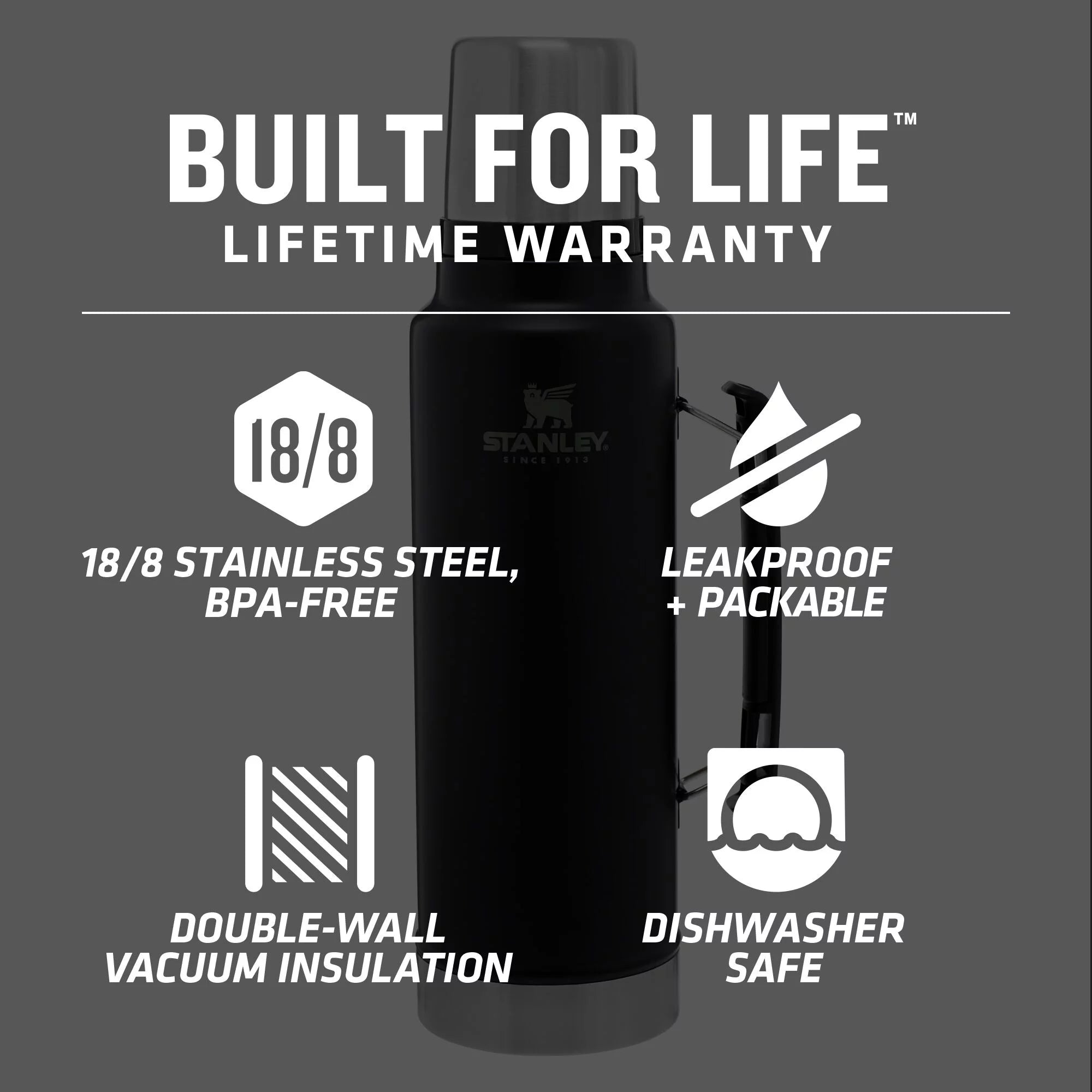Stainless Steel Vacuum Insulated Thermos Bottle, 1.5 qt O968