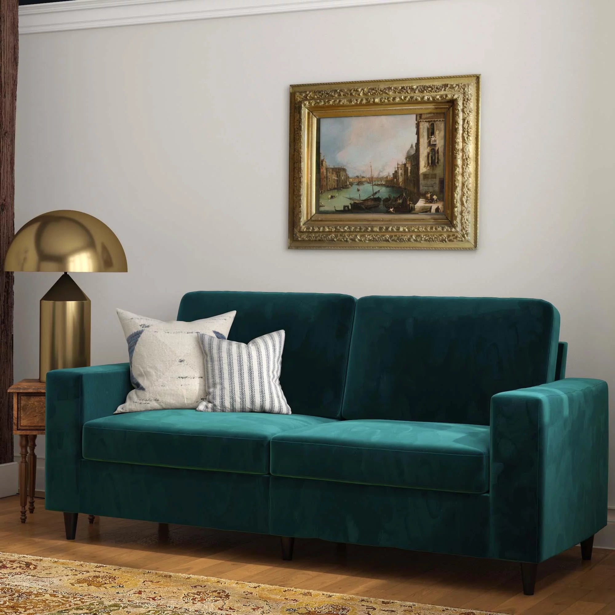 Green Velvet 3 Seater Sofa R889