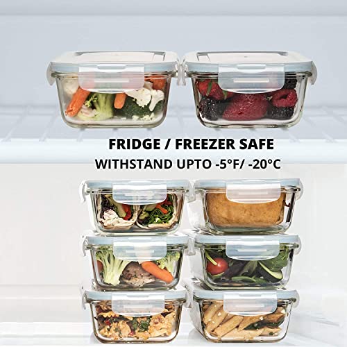Large Glass Food Storage Containers with Airtight Lids, Oven and Freezer Safe D19741