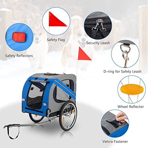 Dog Bike Trailer, Folding Pet Trailer Cart for Bicycle W40567