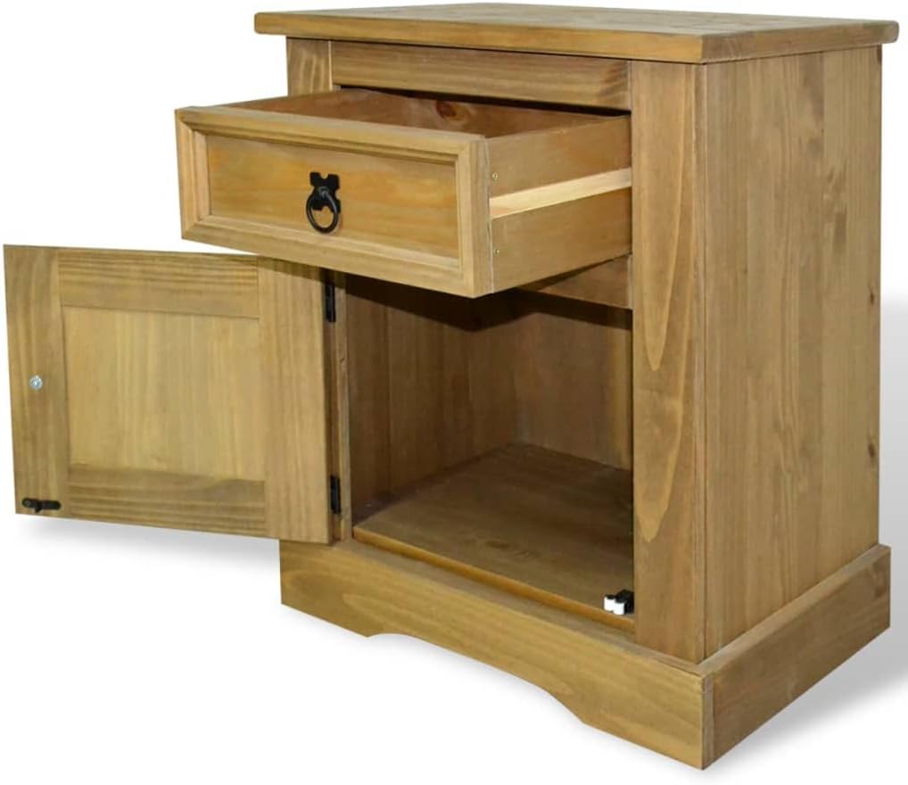 Bedside Cabinet Mexican Pine, 20.9"x15.4"x26.4" L86907