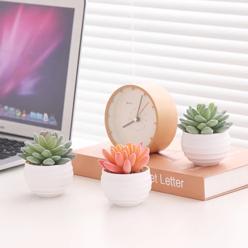 Artificial Succulents in Pots Fake Plants Ceramic Planter Desk Decoration S2622