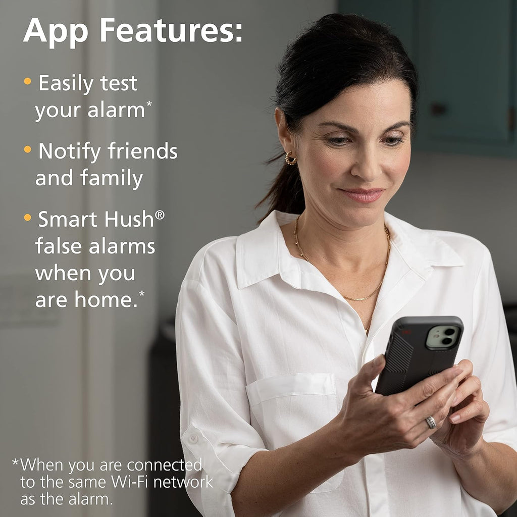 Smart Smoke Detector & Indoor Air Quality Monitor, WiFi, Hardwired with Battery Backup Z68482