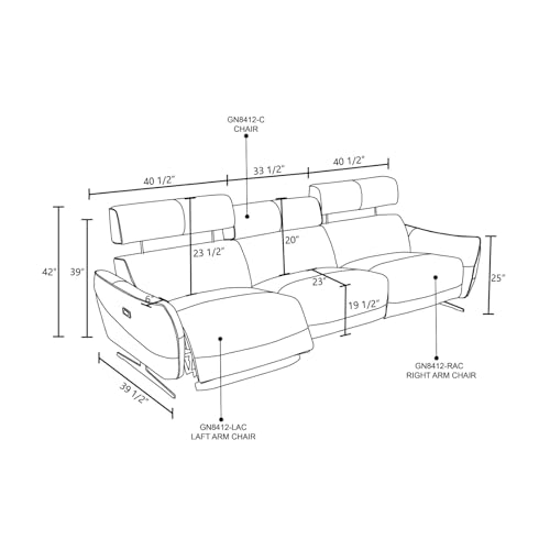 Beige Leather and PVC 3-Piece Recliner Sofa Set M6136