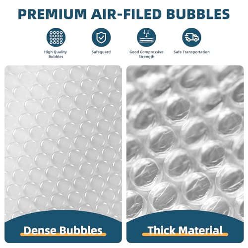 Bubble Cushioning Wrap 2 Pack 12 Inch x 72ft Total, Perforated Every 12" U548336