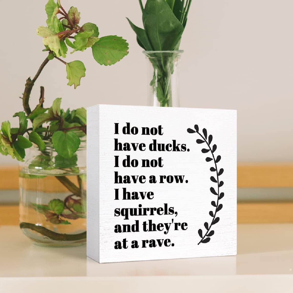 Funny Wooden Block Sign for Office Desk Décor M368