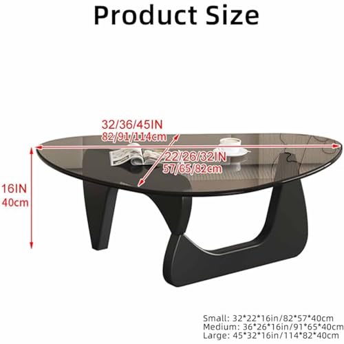 Glass Coffee Table, Triangle Design with Solid Wood Base X152446