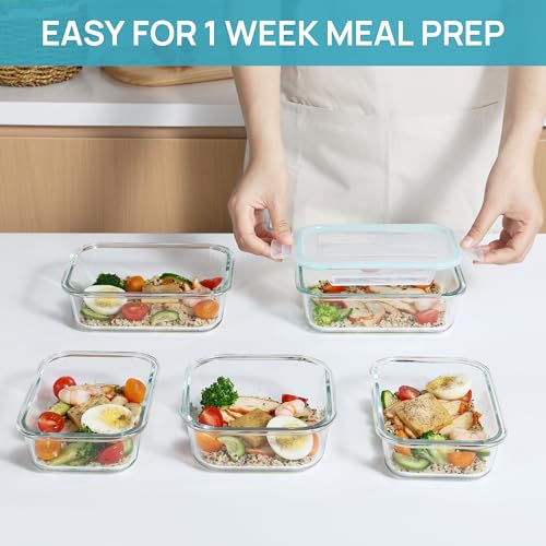 15 Pack Glass Food Storage Containers with Airtight Lids, Meal Prep, BPA Free E475471