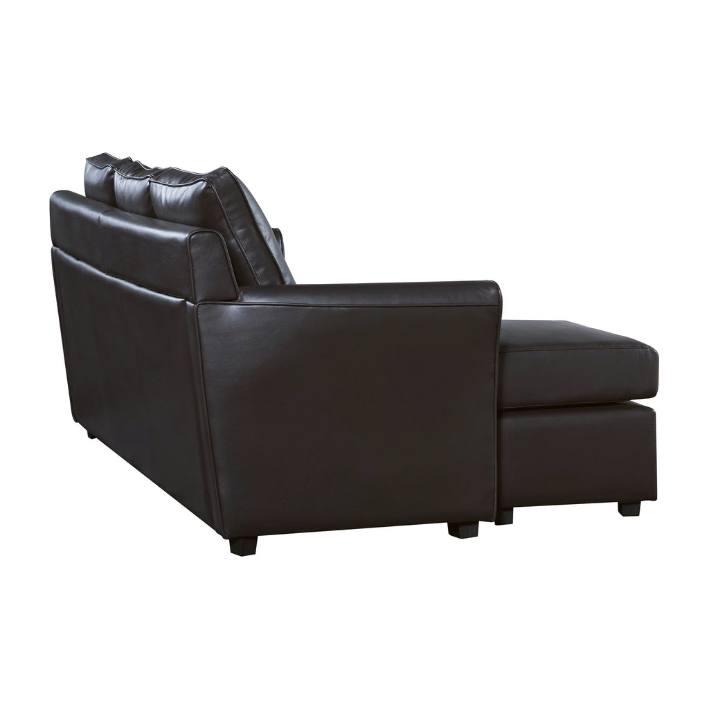 Transitional Sectional Sofa in Dark Gray Faux Leather S848155