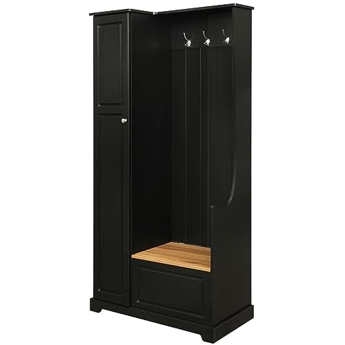 Hall Tree with Flip-Up Bench and Shoe Cabinet W20153