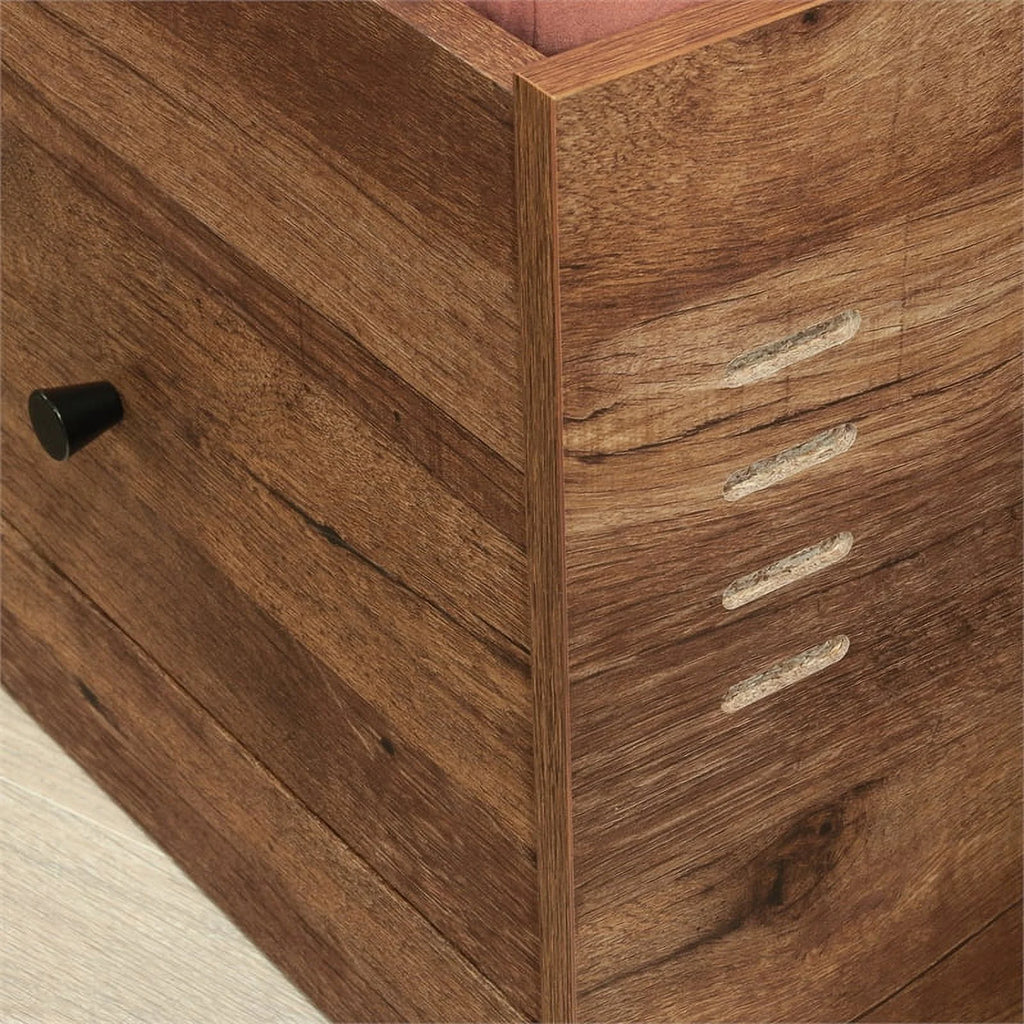 Vintage Oak Finish Engineered Wood Bed Q169259