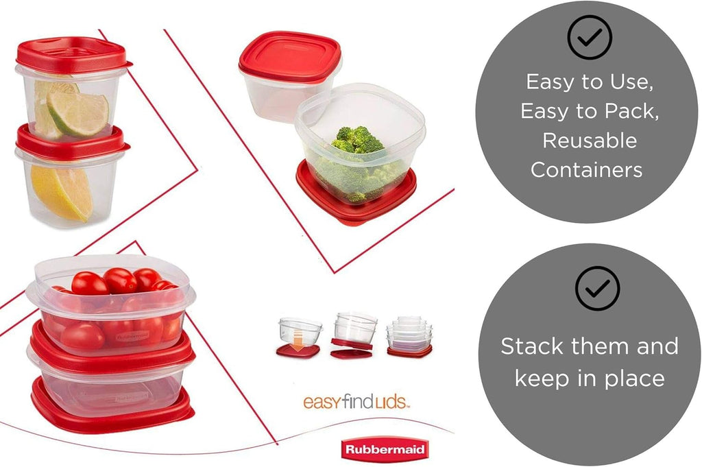 Food Storage Containers with Lids - BPA-Free Plastic - Freezer, Microwave, and Dishwasher Safe - 28 Piece Set V921